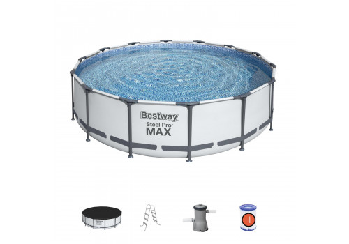 Бассейн каркасный Steel Pro MAX, 427 x 107 см, фильтр-насос, лестница, тент, 56950 Bestway