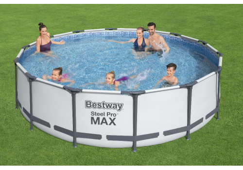 Бассейн каркасный Steel Pro MAX, 427 x 107 см, фильтр-насос, лестница, тент, 56950 Bestway